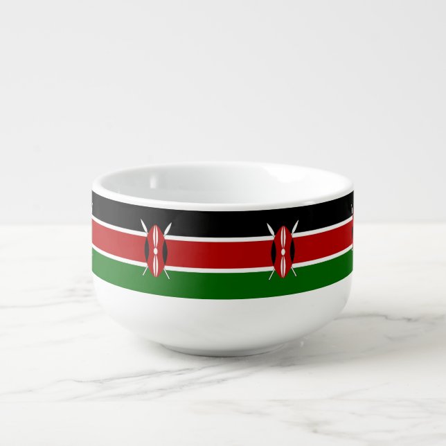 Patriotic, special soup mug with Flag of Kenya (Front)