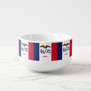Patriotic, special soup mug with Iowa Flag