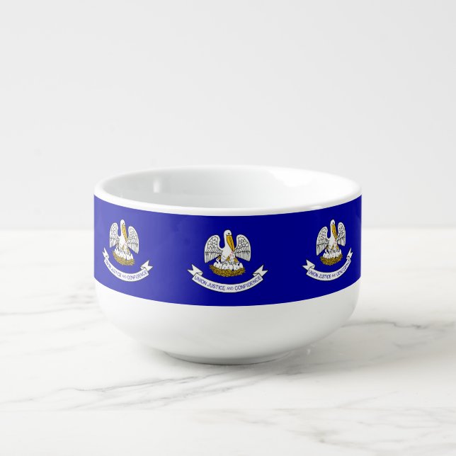 Patriotic, special soup mug with Louisiana Flag (Front)