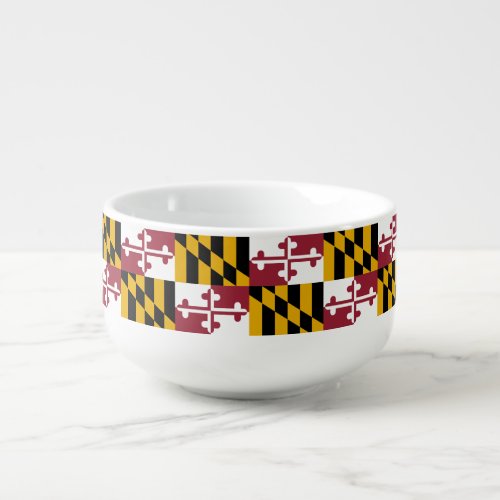 Patriotic special soup mug with Maryland Flag