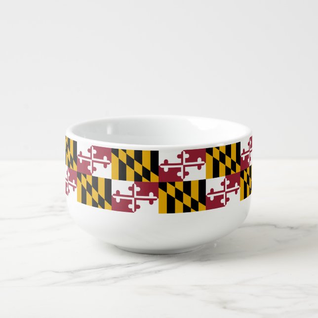 Patriotic, special soup mug with Maryland Flag (Front)