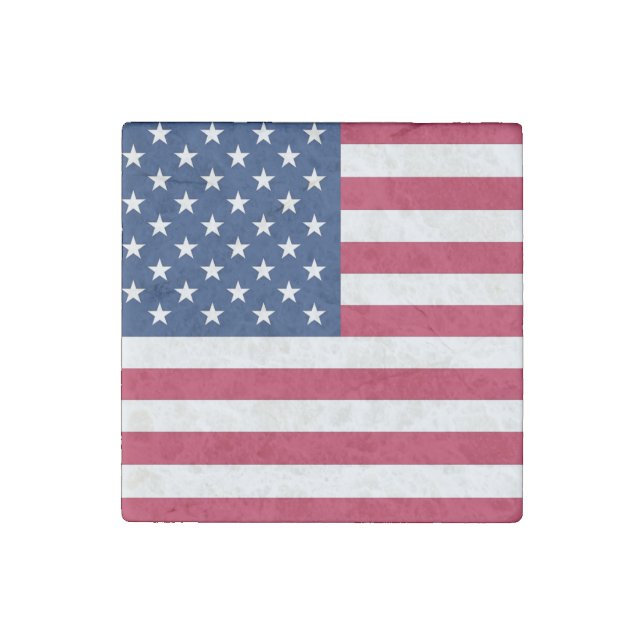 Patriotic, special stone magnet with Flag of USA (Front)