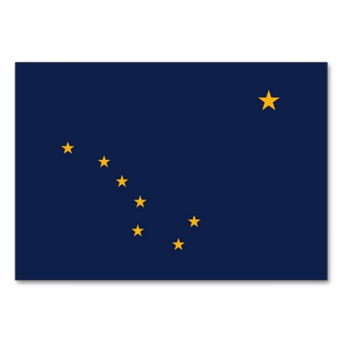 Patriotic special table card with Flag of Alaska