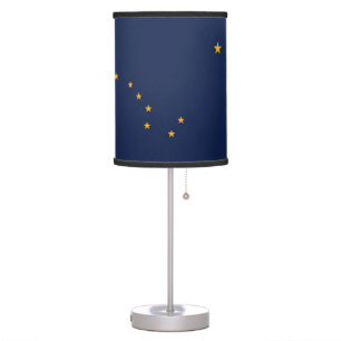Patriotic, special table lamp with Flag of Alaska