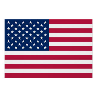 Patriotic, special wall poster with Flag of USA