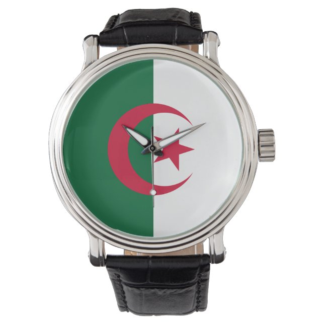 Patriotic, special watch with Flag of Algeria (Front)