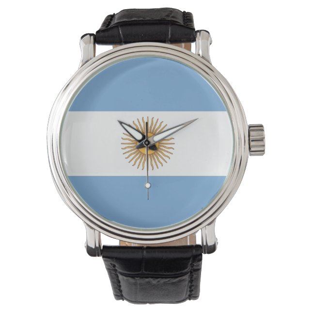 Patriotic, special watch with Flag of Argentina (Front)