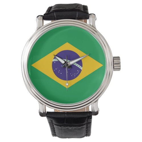 Patriotic special watch with Flag of Brazil