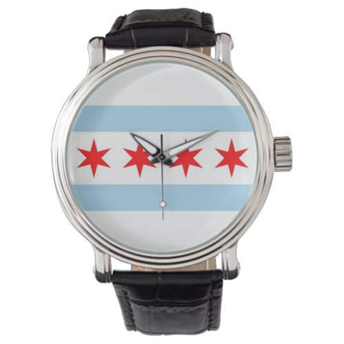 Patriotic special watch with Flag of Chicago
