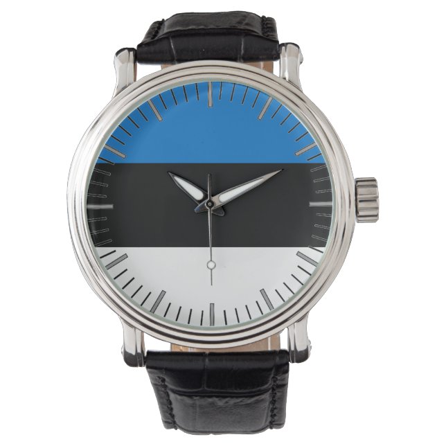 Patriotic, special watch with Flag of Estonia (Front)
