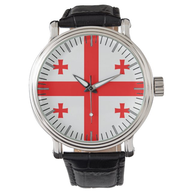 Patriotic, special watch with Flag of Georgia (Front)