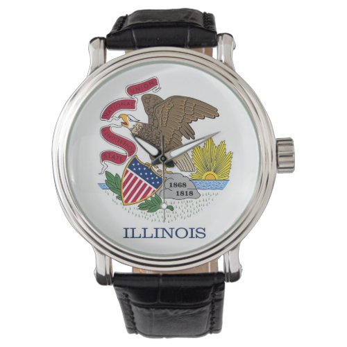 Patriotic special watch with Flag of Illinois