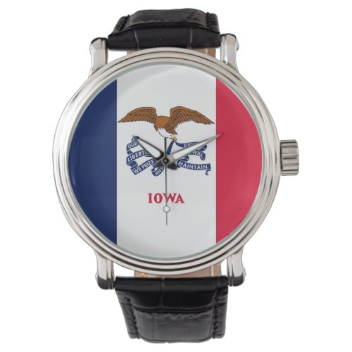 Patriotic special watch with Flag of Iowa