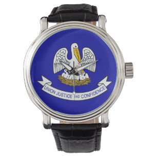 Patriotic, special watch with Flag of Louisiana