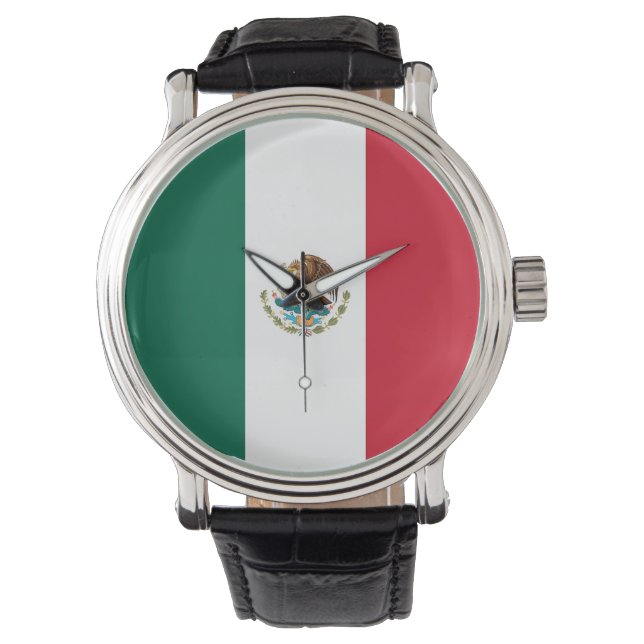 Patriotic, special watch with Flag of Mexico (Front)