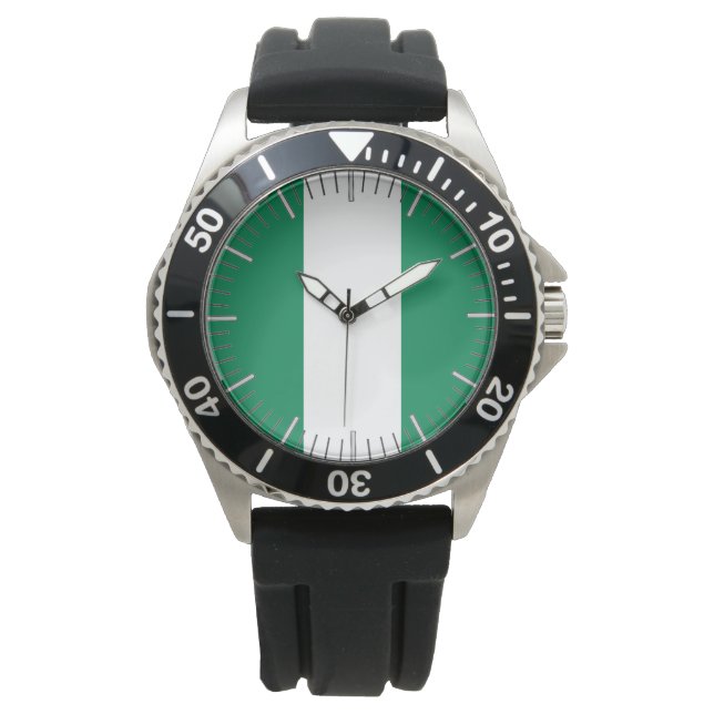 Patriotic, special watch with Flag of Nigeria (Front)
