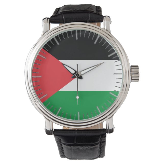 Patriotic, special watch with Flag of Palestine (Front)