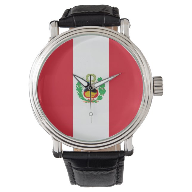 Patriotic, special watch with Flag of Peru (Front)