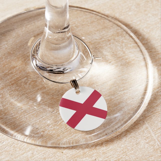 Patriotic, special wine charm with Flag of Alabama (In Situ)