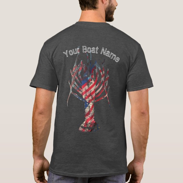 Patriotic Spiny Lobster Custom Shirt (Back)