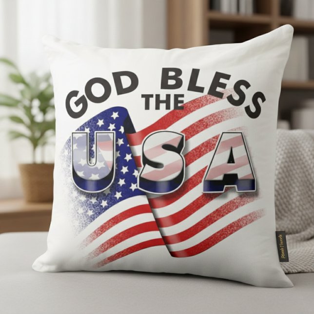 Patriotic Spirit Home Accent Throw Pillow (Proudly displayed, beautifully made.)