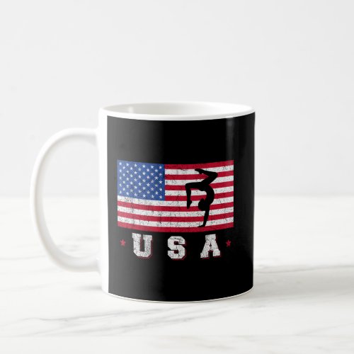 Patriotic Sports Gift American USA Flag Girls Gymn Coffee Mug