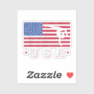 Patriotic Sports Gift American USA Flag Girls Gymn Sticker