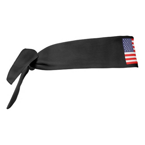 Patriotic sports headband with American flag logo