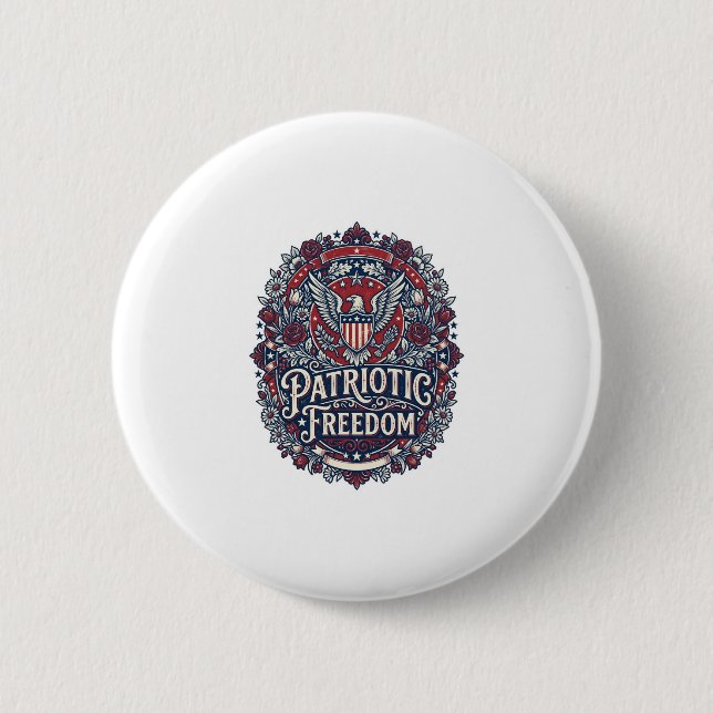 Patriotic Spring Garden Vector Graphic Tee Button (Front)