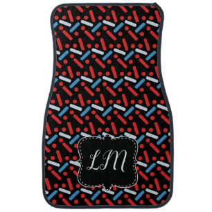 Patriotic Sprinkles Monogram Car Floor Mat