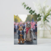 Patriotic Squirrel and Cat (Standing Front)