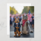 Patriotic Squirrel and Cat (Front/Back)