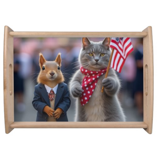 Patriotic Squirrel and Cat