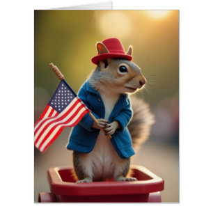 Patriotic Squirrel Card