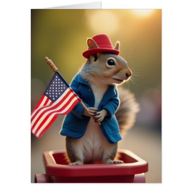 Patriotic Squirrel Card (Front)