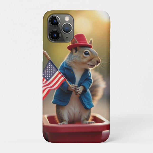 Patriotic Squirrel Case-Mate iPhone Case (Back)