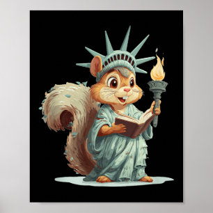 Patriotic Squirrel Costume For Usa Symbolic Lovers Poster