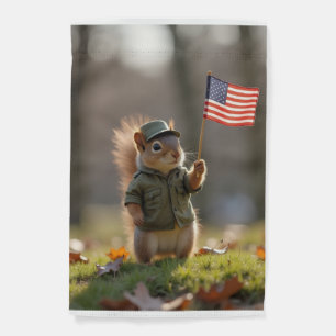 Patriotic Squirrel Garden Flag