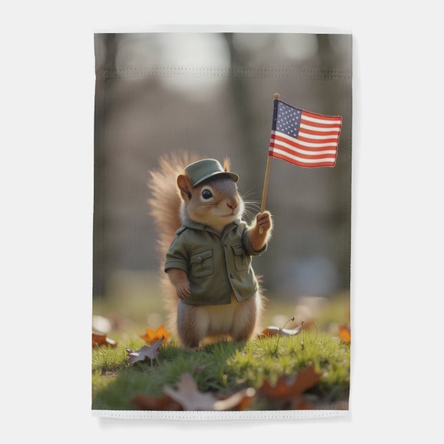 Patriotic Squirrel Garden Flag (Front)