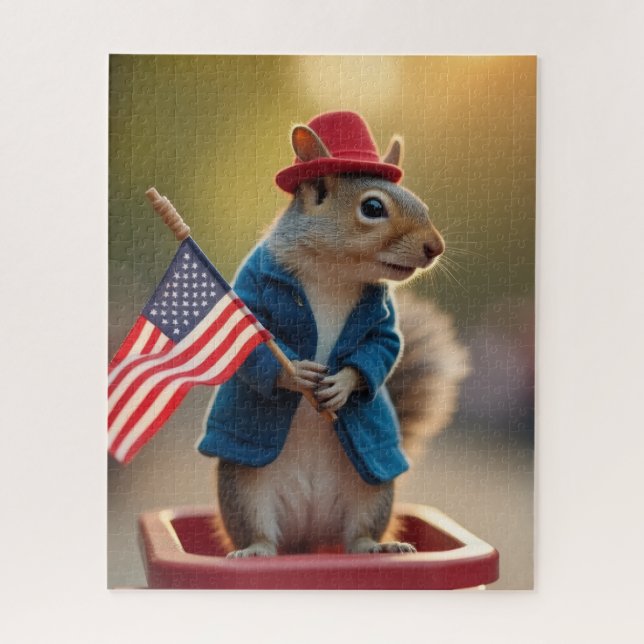 Patriotic Squirrel Jigsaw Puzzle (Vertical)