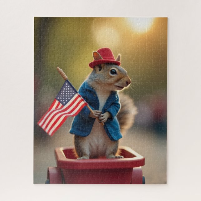 Patriotic Squirrel Jigsaw Puzzle (Vertical)