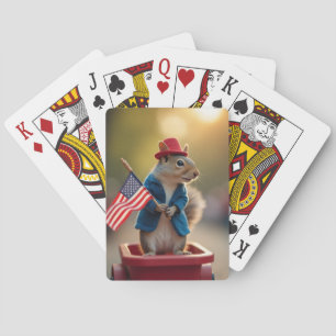 Patriotic Squirrel Poker Cards