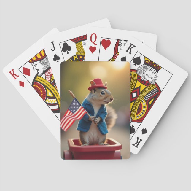 Patriotic Squirrel Poker Cards (Back)