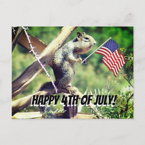 Patriotic Squirrel Postcard