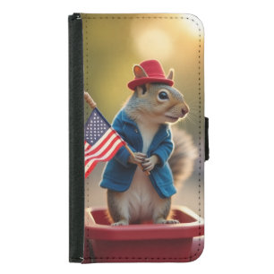 Patriotic Squirrel Samsung Galaxy S5 Wallet Case