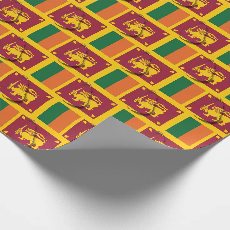 Patriotic SRI LANKA FLAG MAP Wrapping Paper Zazzle