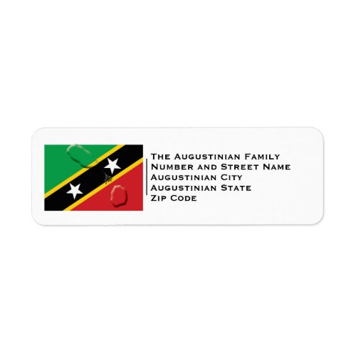 Patriotic  ST KITTS AND NEVIS FLAG Label