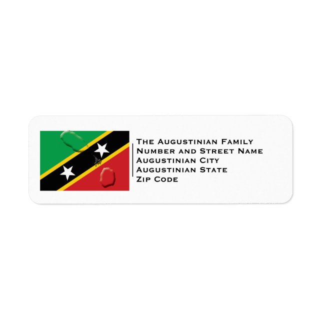 Patriotic | ST KITTS AND NEVIS FLAG Label (Front)