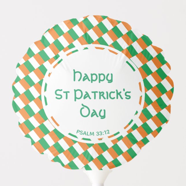 Patriotic St Patricks Day Irish Flag Balloon (Front)