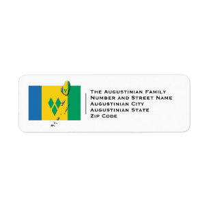 Patriotic ST VINCENT Flag Label